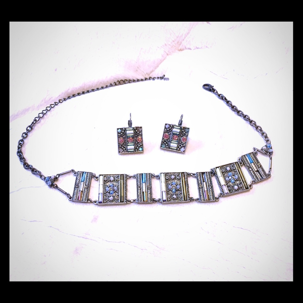 Vintage choker and earrings
